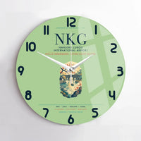Thumbnail for Nanjing Lukou International Airport (NKG) design on light green no frame wall clock