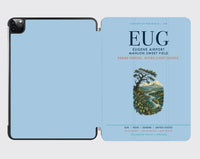 Thumbnail for Eugene Airport Mahlon Sweet Field (EUG) design on light blue ipad tablet case