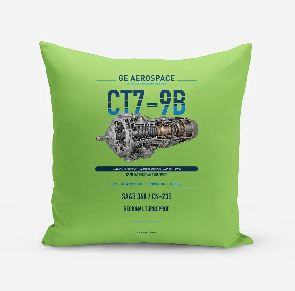 CT7-9B design on light green pillow