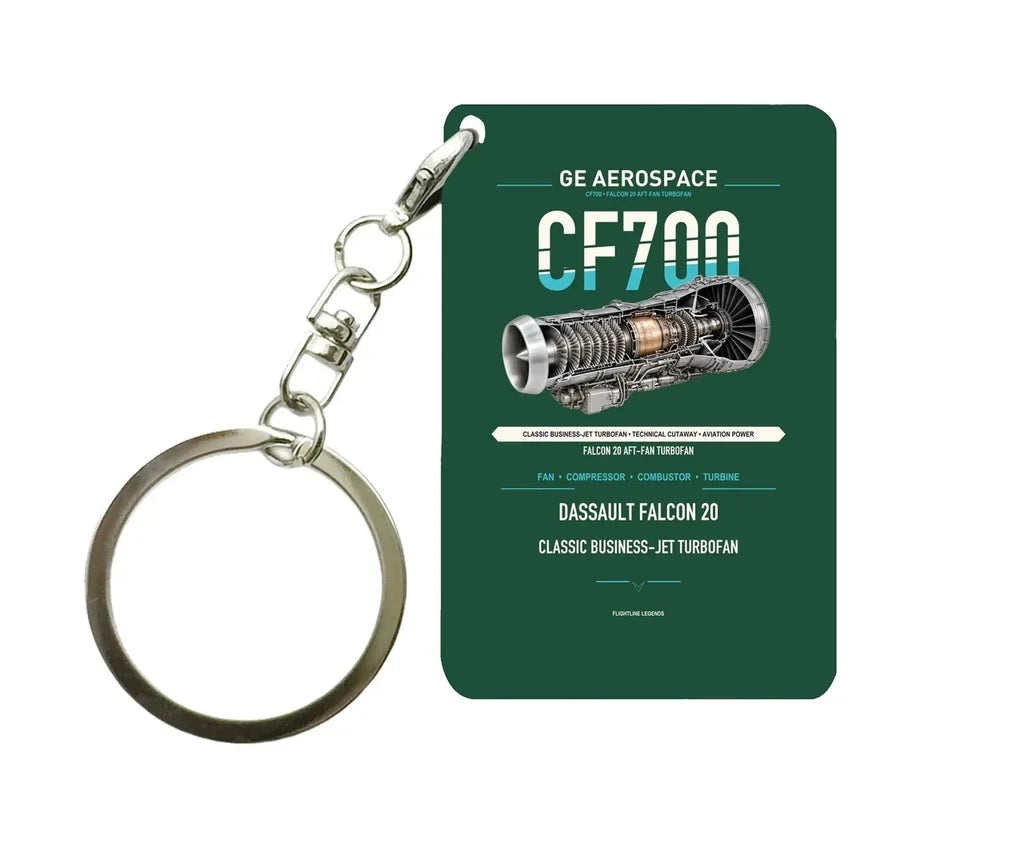 CF700 Key Chain design on dark green key chain