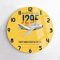 Thumbnail for Saab J 29F Tunnan design on yellow no frame wall clock