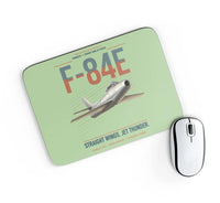 Thumbnail for F-84E Thunderjet design on light green rectangle mouse pad