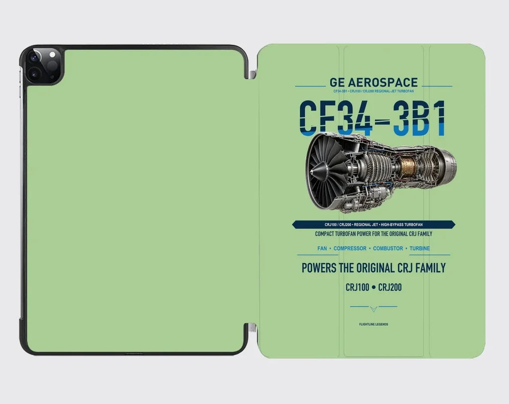 CF34-3B1 design on light green ipad tablet case