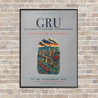 Thumbnail for Sao Paulo Guarulhos International Airport GRU vertical canvas print - framed - light gray background