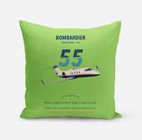 Thumbnail for Bombardier Learjet 55 design on light green pillow