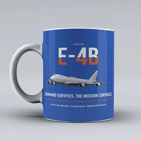 Thumbnail for E-4B Nightwatch design on blue ceramic mug, double-side print