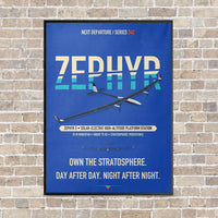 Thumbnail for Airbus Zephyr S vertical canvas print - framed - blue background