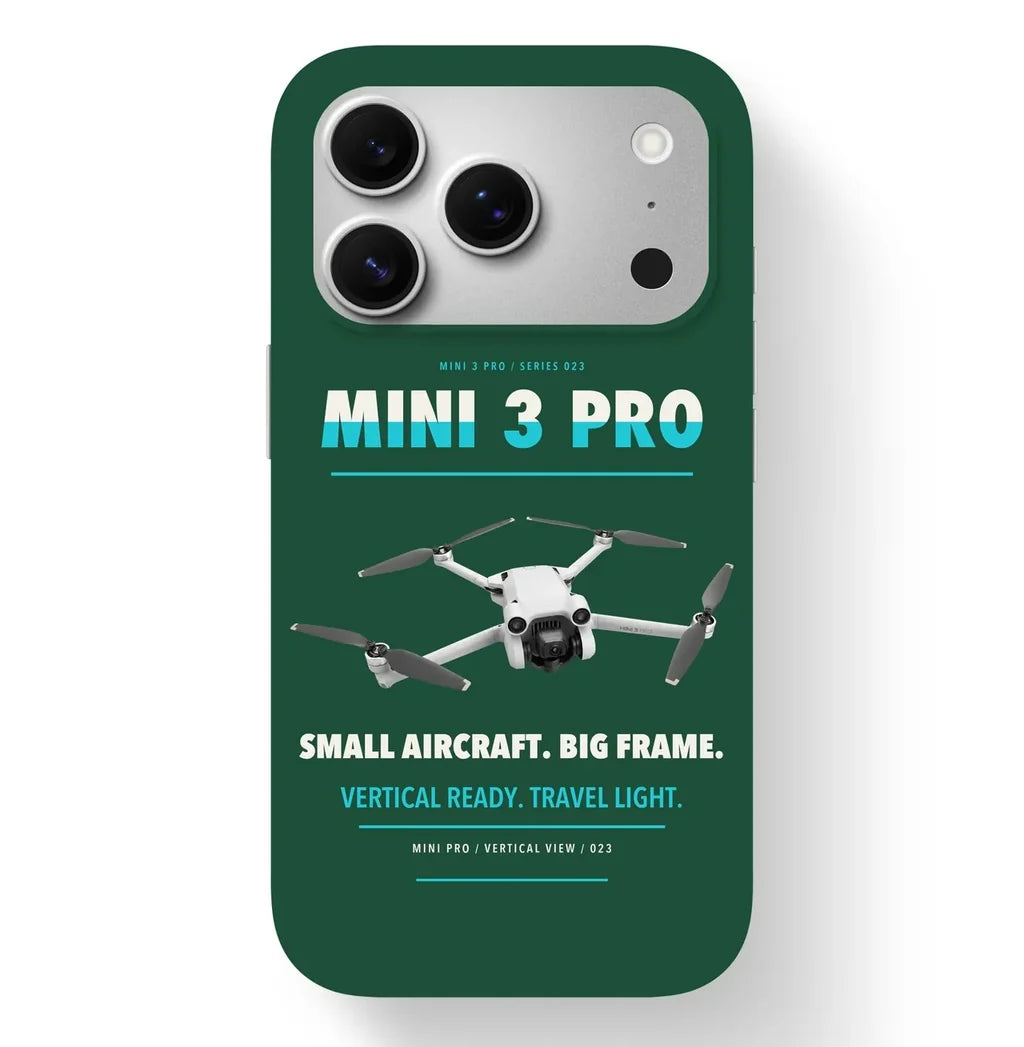 DJI Mini 3 Pro Case design on dark green iphone case