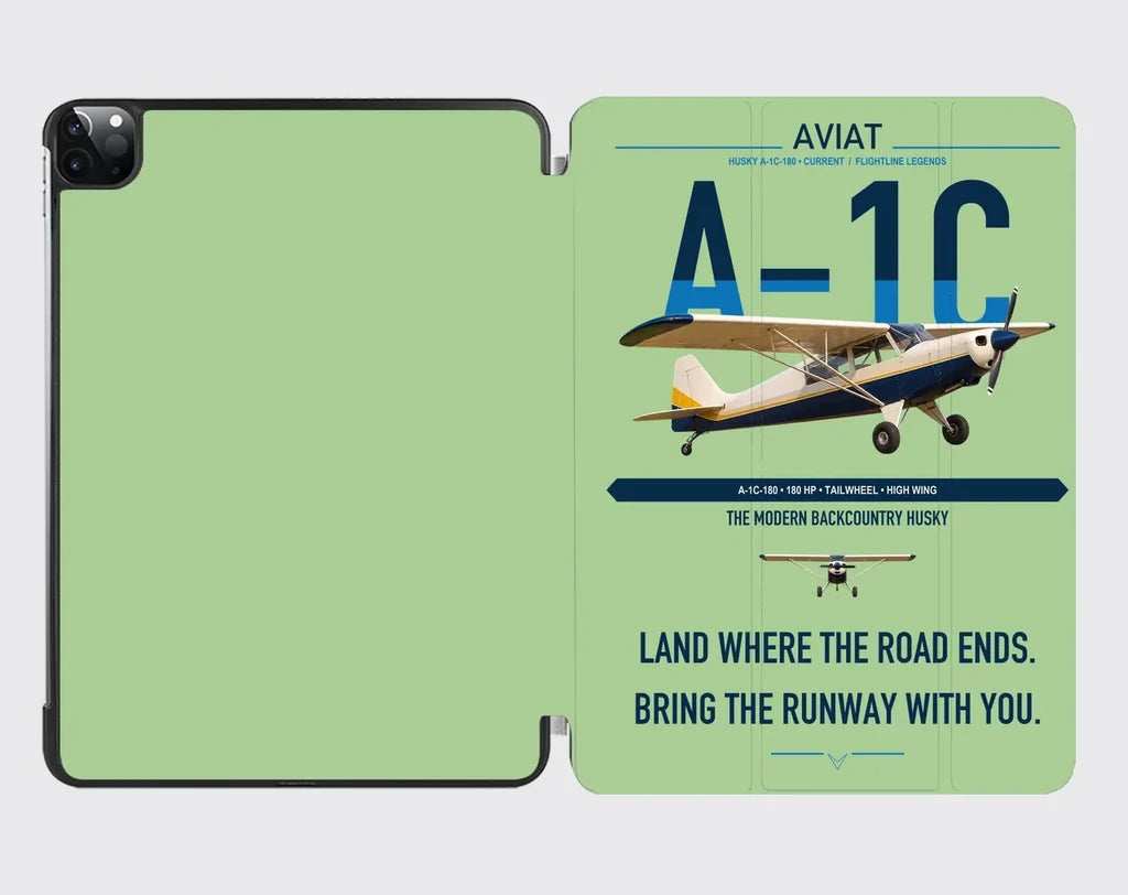 Aviat Husky A-1C-180 design on light green ipad tablet case