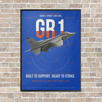 Thumbnail for SEPECAT Jaguar GR1 vertical canvas print - framed - blue background