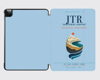 Thumbnail for Santorini Airport (JTR) design on light blue ipad tablet case