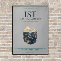 Thumbnail for Istanbul Airport IST vertical canvas print - framed - light gray background