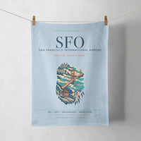 Thumbnail for San Francisco International Airport (SFO) design on light blue towel