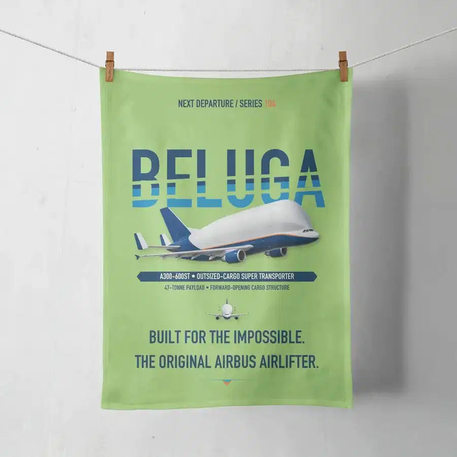 Airbus A300-600ST BelugaST design on light green towel