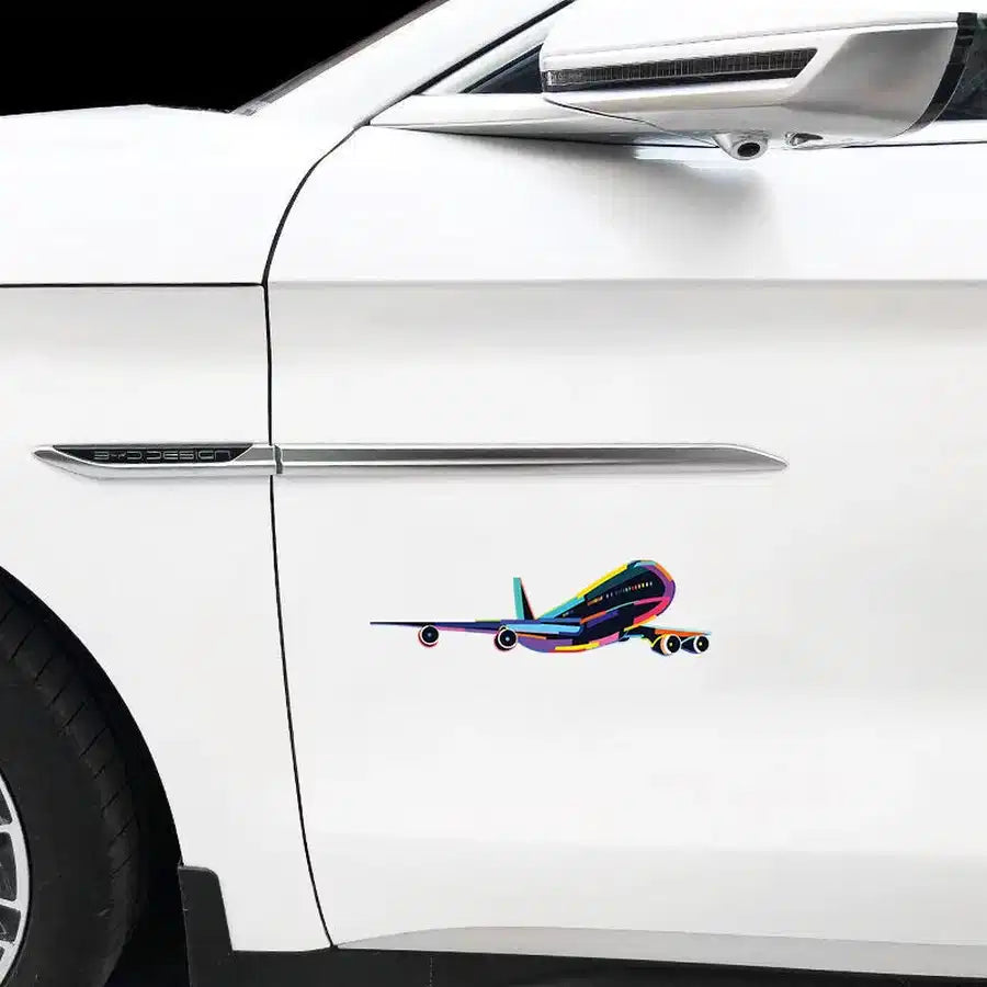Multicolor Airplane Car Sticker - view 4