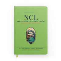 Thumbnail for Newcastle International Airport (NCL) design on light green notebook