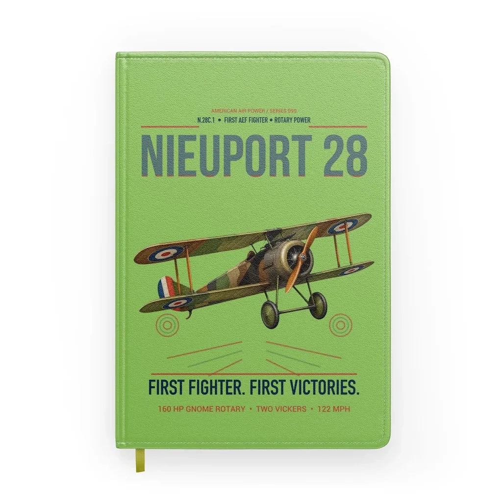 Nieuport 28C.1 design on light green notebook