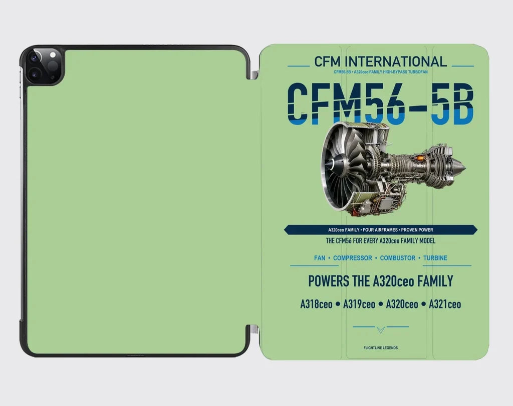 CFM56-5B design on light green ipad tablet case