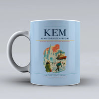 Thumbnail for Kemi-Tornio Airport (KEM) airport code design on light blue ceramic mug