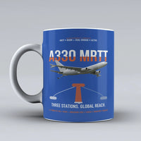 Thumbnail for Airbus A330 MRTT design on blue ceramic mug, double-side print