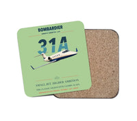 Thumbnail for Bombardier Learjet 31A design on light green 1 piece coaster