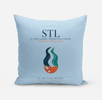 Thumbnail for St. Louis Lambert International Airport (STL) design on light blue pillow