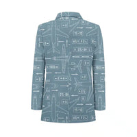 Thumbnail for Jet Planes & Airport Signs Printed 3D Women Casual Blazer Suit