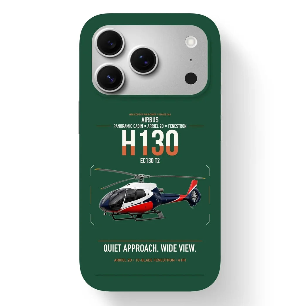 Airbus H130 design on dark green magsafe iphone case, for iPhone 17 Pro