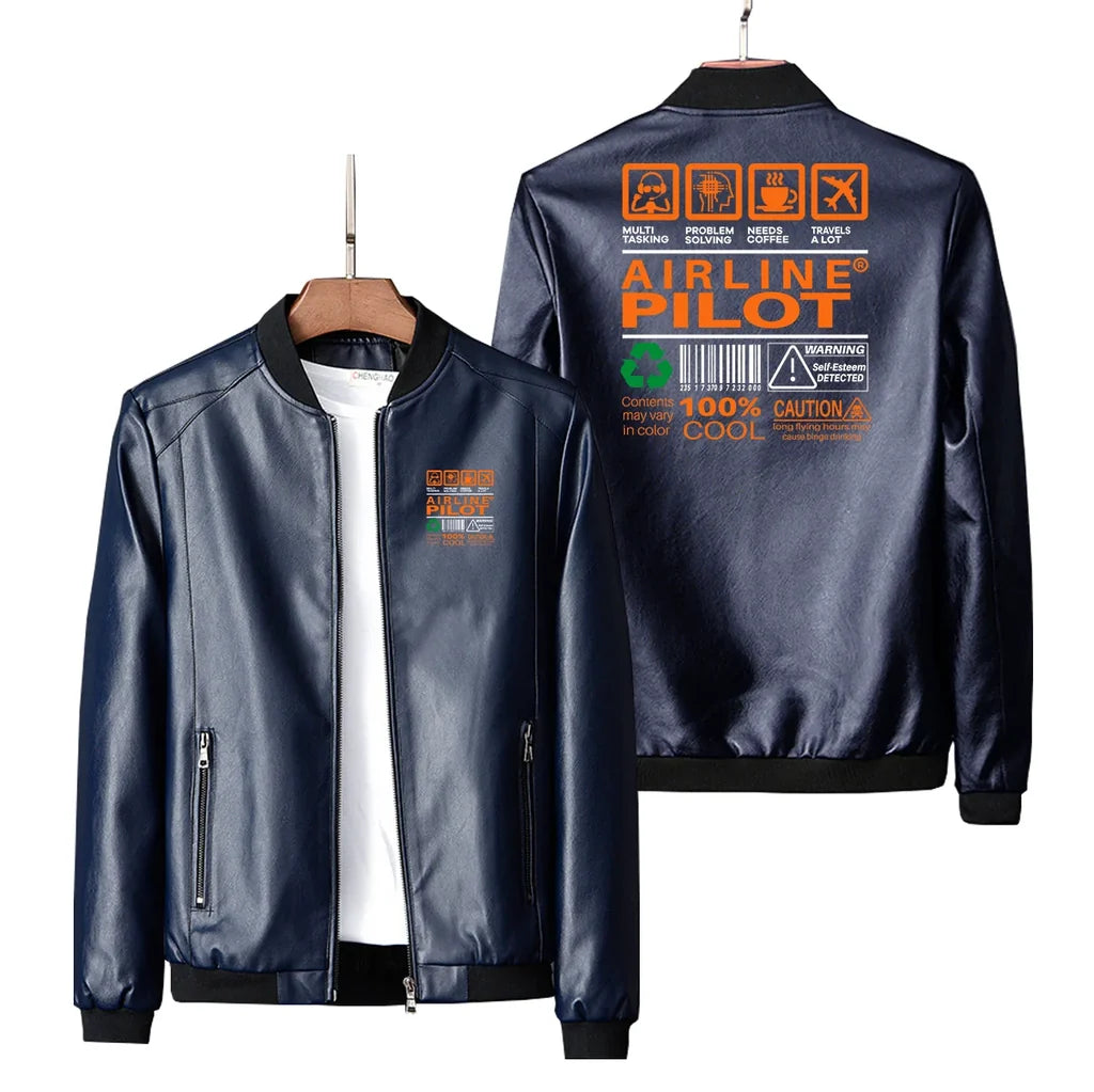 Airline Pilot Label Leather Jacket - view 4