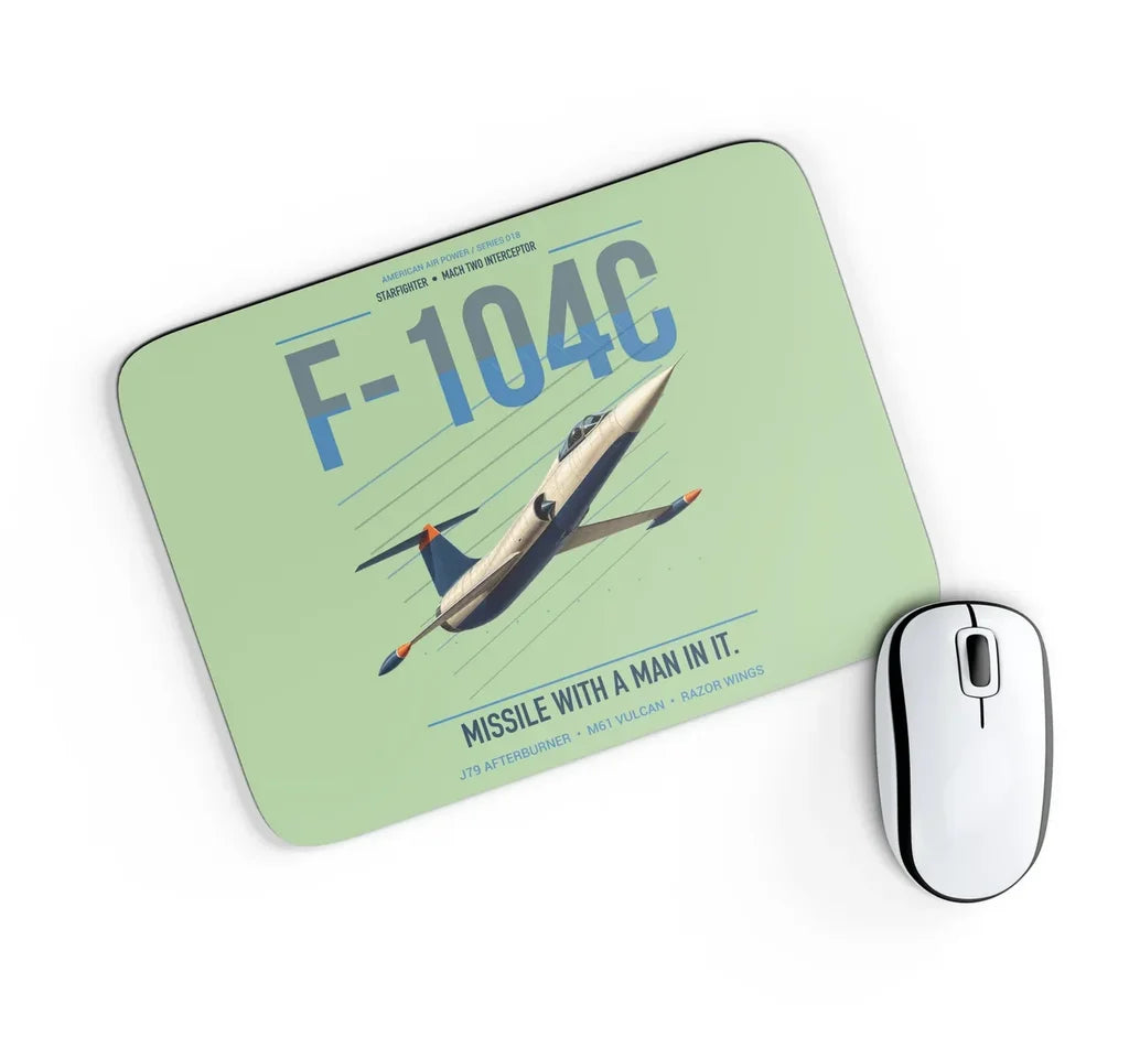 F-104C Starfighter design on light green rectangle mouse pad