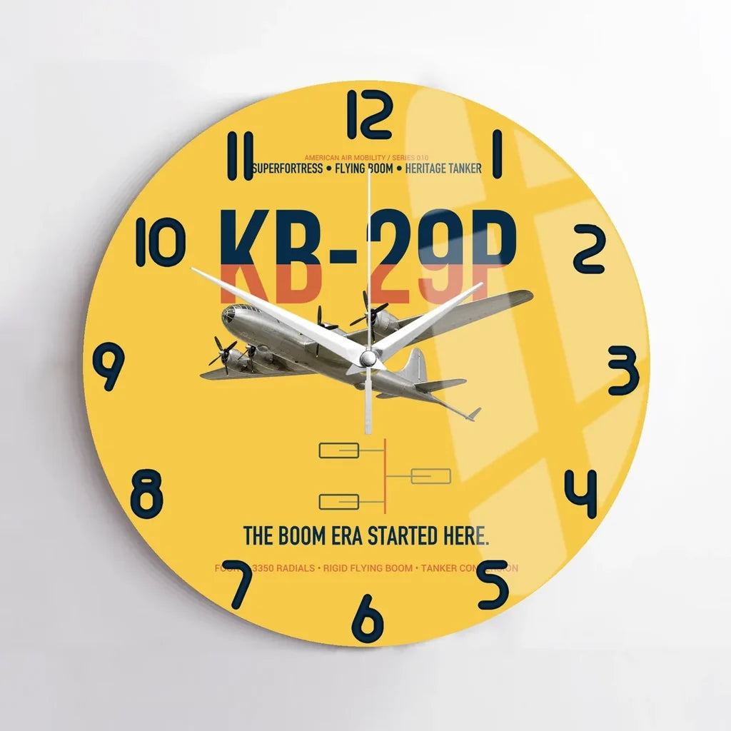 KB-29P SUPERFORTRESS design on yellow no frame wall clock
