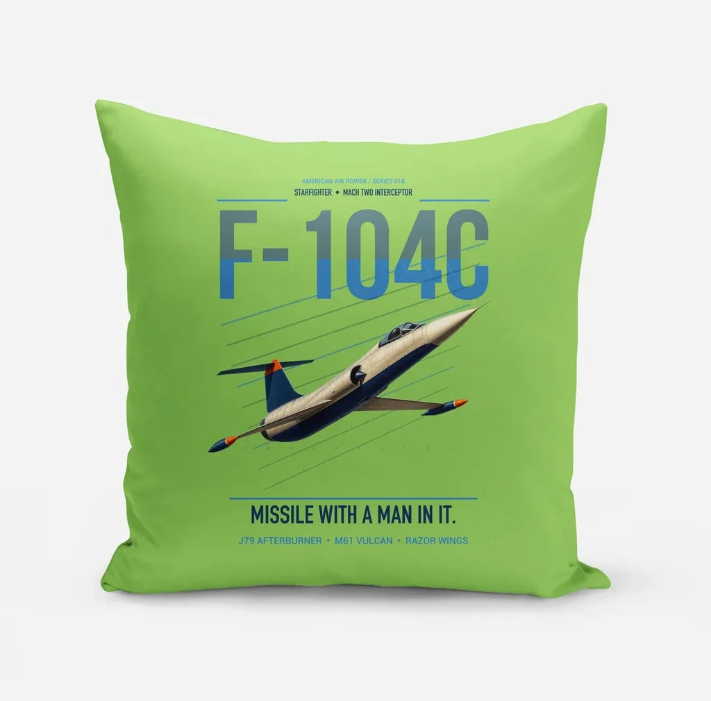 F-104C Starfighter design on light green pillow