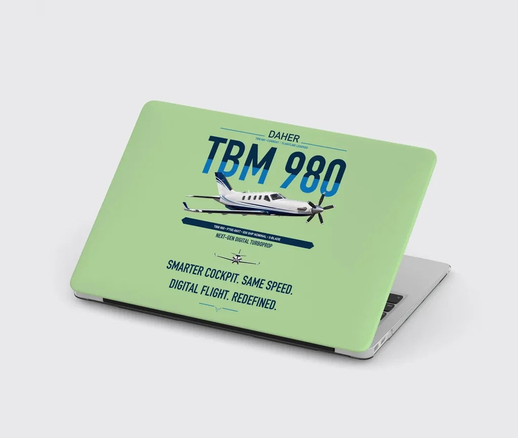 Daher TBM 980 design on light green MacBook case