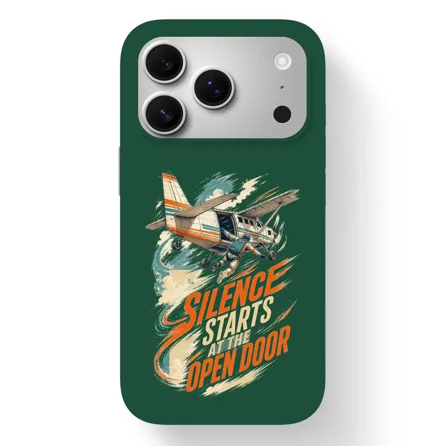SIGNAL 657 - Silence Starts At The Open Door - MagSafe iPhone 17 Pro design on dark green magsafe iphone 17 pro