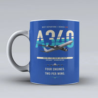 Thumbnail for A340-500 Mug design on blue airbus