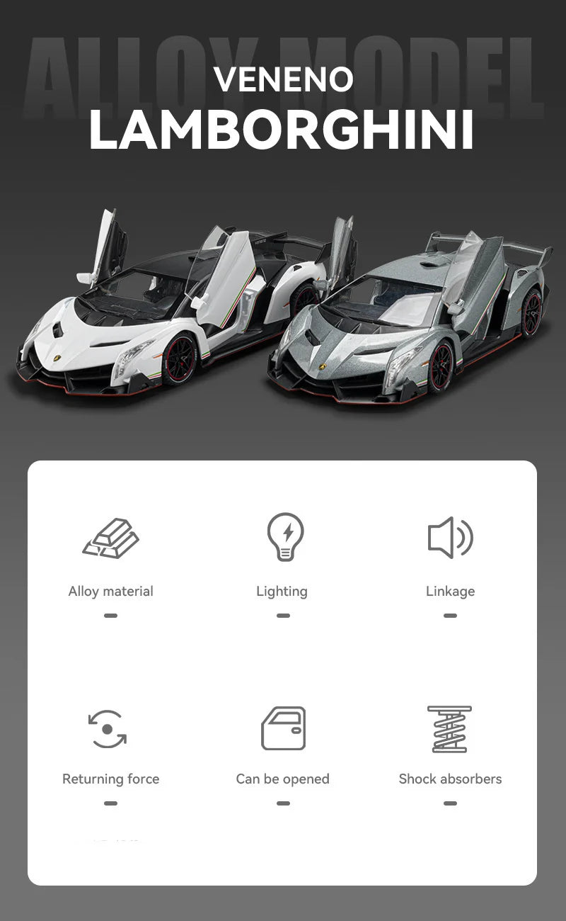 1:24 Lamborghini Veneno Alloy Model - view 4