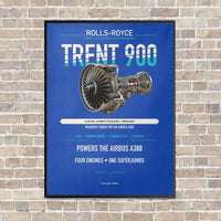 Thumbnail for TRENT 900 vertical canvas print - framed - blue background