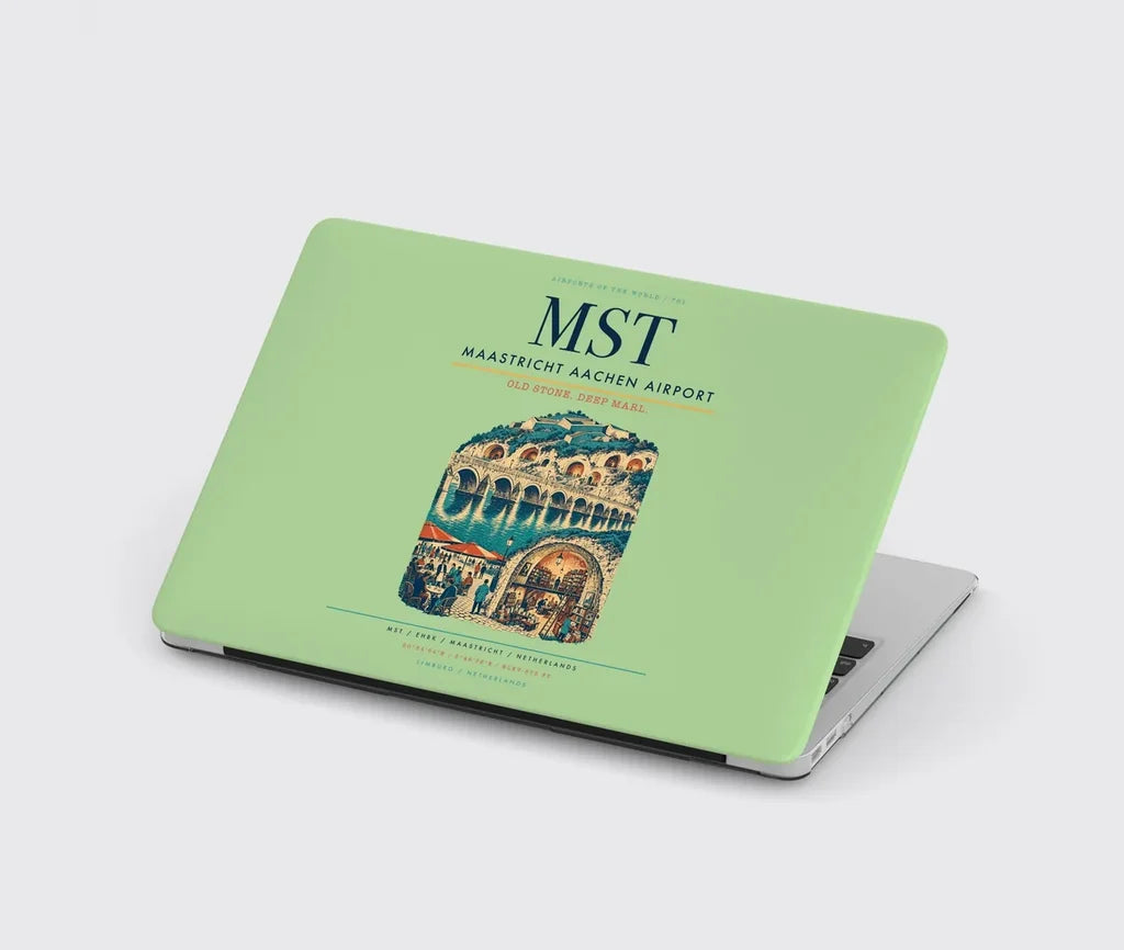 Maastricht Aachen Airport (MST) design on light green MacBook case