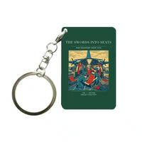 Thumbnail for VINTAGE G4538 - The Swords Into Seats - Designed Key Chain design on darkgreen