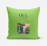 Thumbnail for Oulu Airport (OUL) design on light green pillow