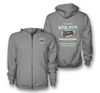 Thumbnail for M250-B17F design on gray zipped hoodie