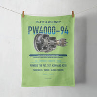 Thumbnail for PW4000-94 design on light green towel