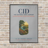 Thumbnail for The Eastern Iowa Airport CID vertical canvas print - framed - light gray background