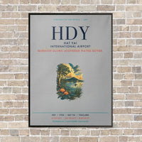 Thumbnail for Hat Yai International Airport HDY vertical canvas print - framed - light gray background