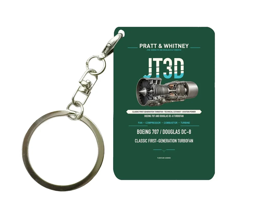 JT3D Key Chain design on dark green key chain