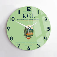 Thumbnail for Kigali International Airport (KGL) design on light green no frame wall clock