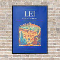 Thumbnail for Almería Airport LEI vertical canvas print - framed - blue background