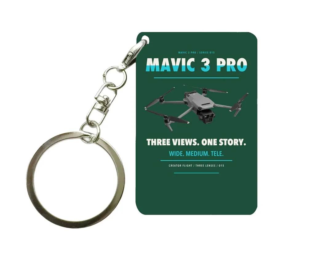DJI Mavic 3 Pro Key Chain design on dark green key chain