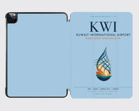 Thumbnail for Kuwait International Airport (KWI) design on light blue ipad tablet case