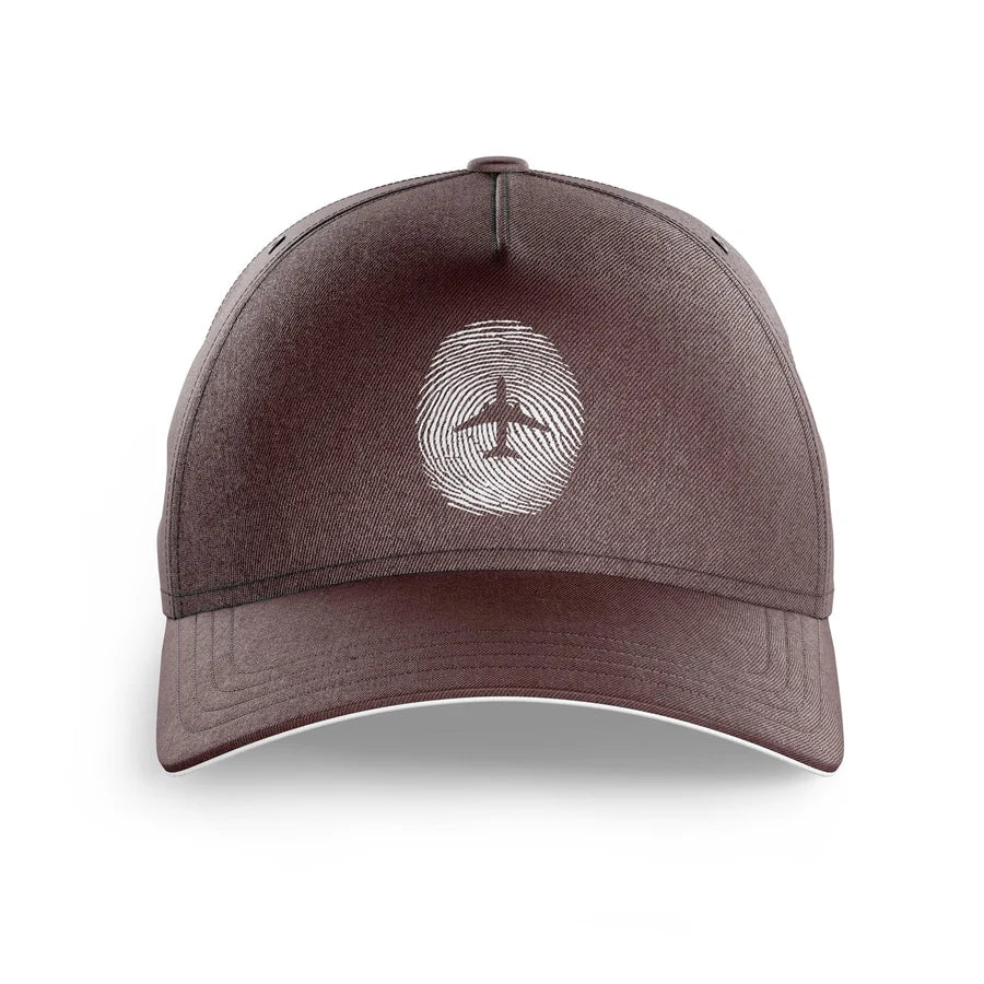 Aviation Finger Print printed hat - brown